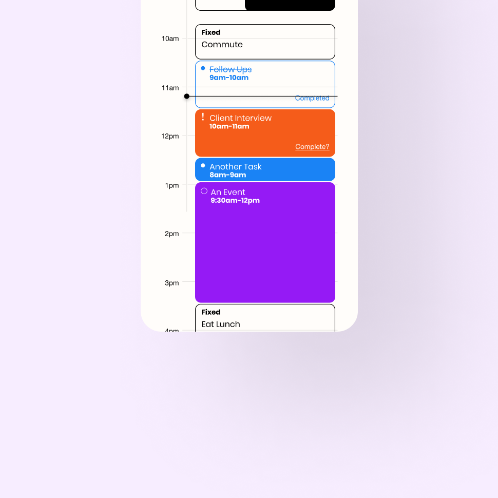Screenshot of TaskTree Calendar Screen